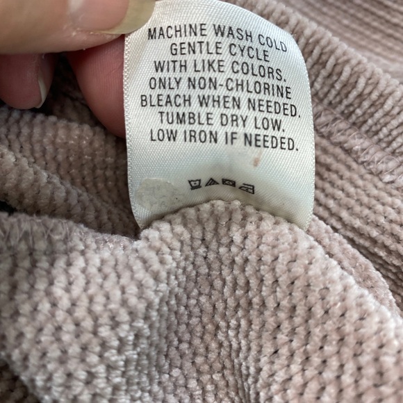 Spring & Mercer XL Pullover Chenille cowl neck light Rose Front Pocket - Picture 16 of 16